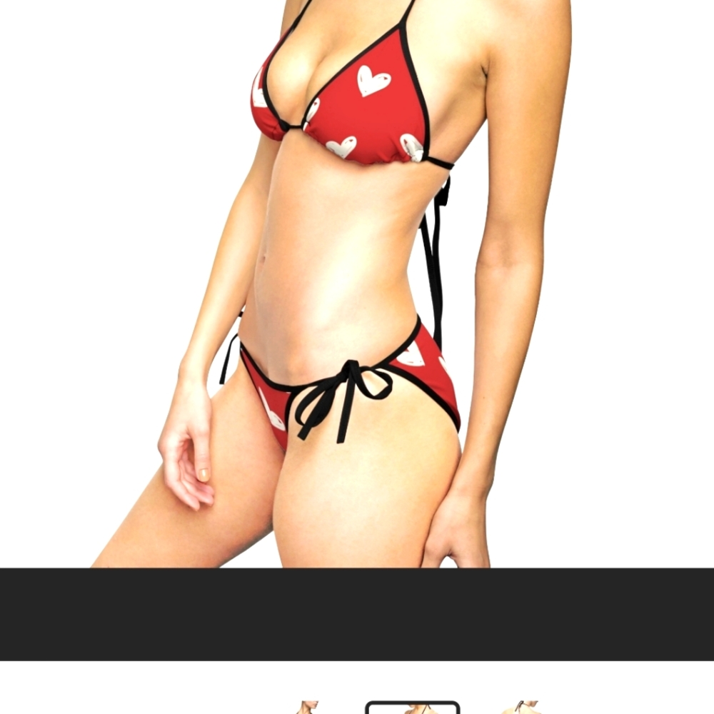 Lolli Gaggins Valentines Collection heart bakini top and bottom